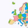 What separates Europe.  Divided Europe.  States and territories maintaining close political and cultural ties with Europe