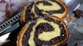 Roll with poppy seeds - everyday delicacy with a juicy filling Roll with poppy seeds on kefir without yeast