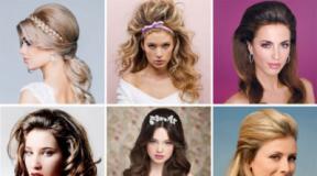 Hairstyles with a pile on medium hair with and without bangs