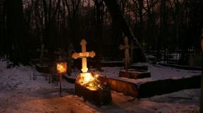 Orthodox cross on the grave